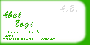abel bogi business card